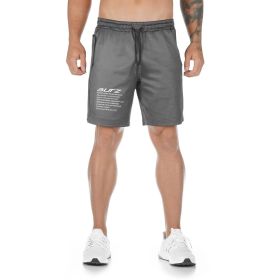 New Muscle Workout Brothers Fitness Shorts Fitness Sports Running Breathable Slim Fit (Option: Gray-XL)