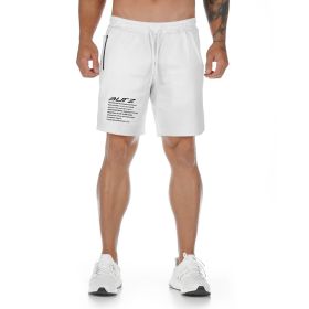 New Muscle Workout Brothers Fitness Shorts Fitness Sports Running Breathable Slim Fit (Option: White-XXL)