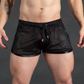 Fitness Running Sports Personality Shorts (Option: Black-M)