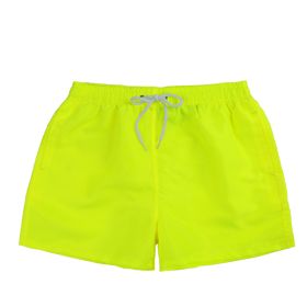 Men's Beach Quick Dry Three Points Casual Loose Surf Pants (Option: Fluorescent yellow-2XL)