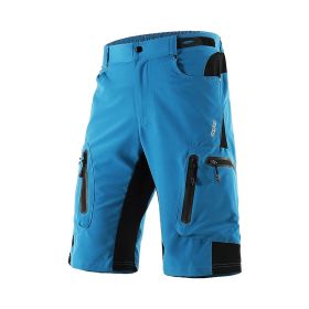 Outdoor Mountaineering Downhill Off Road Mountain Bike Five Point Cycling Shorts (Option: Fancy blue-Asian Size M)