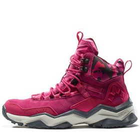 Hiking Shoes Waterproof Non-slip Mountain Climbing Shoes High Top (Option: Rose Red-40)