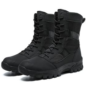 Plus Size Men's Shoes High-top Men's Shoes Martin Boots (Option: Black-40)