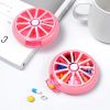 1pc Cute Fruit Shape Medicine Box; Portable Rotating Pill Box For Outdoor Travel Camping Household