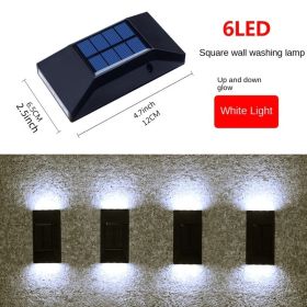 2pcs Solar Up & Down Wall Light Outdoor Waterproof Decorative Light For Scene Atmosphere (Color: White Light)