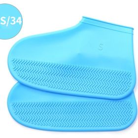 Waterproof Shoe Cover; Reusable Non-Slip Foldable Outdoor Overshoes For Rainy Days (Color: Sky Blue)