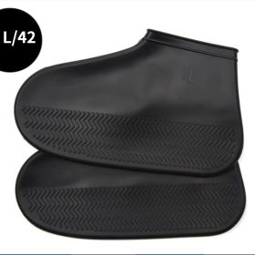 Waterproof Shoe Cover; Reusable Non-Slip Foldable Outdoor Overshoes For Rainy Days (Color: Black)