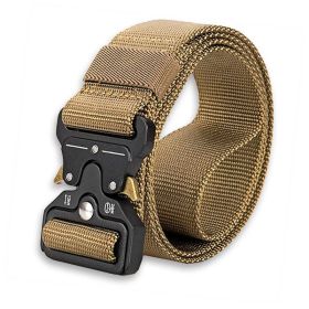 Hunting & Camping Heavy Duty Security Utility Nylon Belt (Color: Khaki)