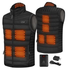 5 Pockets Women's Heated Vest with Battery Pack, Lightweight Down Rechargeable Electric Heated Apparel with 9 Heating Panels Black (size: M)