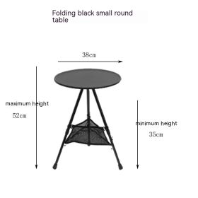 Outdoor Camping Folding Aluminum Alloy Tripod Table (Option: Black Net Drawstring Bag)