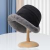 Winter Thermal Bucket Hat; Faux Fur Plush Thickened Ear Protection Fisherman Warmer Hat For Women Xmas Gift