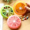 1pc Cute Fruit Shape Medicine Box; Portable Rotating Pill Box For Outdoor Travel Camping Household