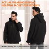 Men's Heated Jacket with Battery Pack, Outdoor Sports Heated Jackets for Men in Black