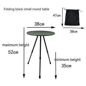 Outdoor Camping Folding Aluminum Alloy Tripod Table (Option: Green Drawstring Bag)