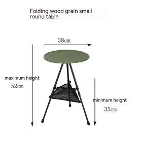 Outdoor Camping Folding Aluminum Alloy Tripod Table (Option: Green Net Drawstring Bag)