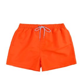 Men's Beach Quick Dry Three Points Casual Loose Surf Pants (Option: Orange-3XL)