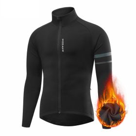 Men's Outdoor Off-road Mountain Sports Fleece Cycling Clothing (Option: BO284 Black-XL)