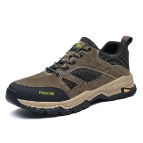 Men's Sports Fashionable Outdoor Platform Hiking Shoes (Option: Brown-44)