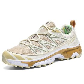 Running Shoes Mesh Sneakers Hiking Boots (Option: Vanilla Color-40)